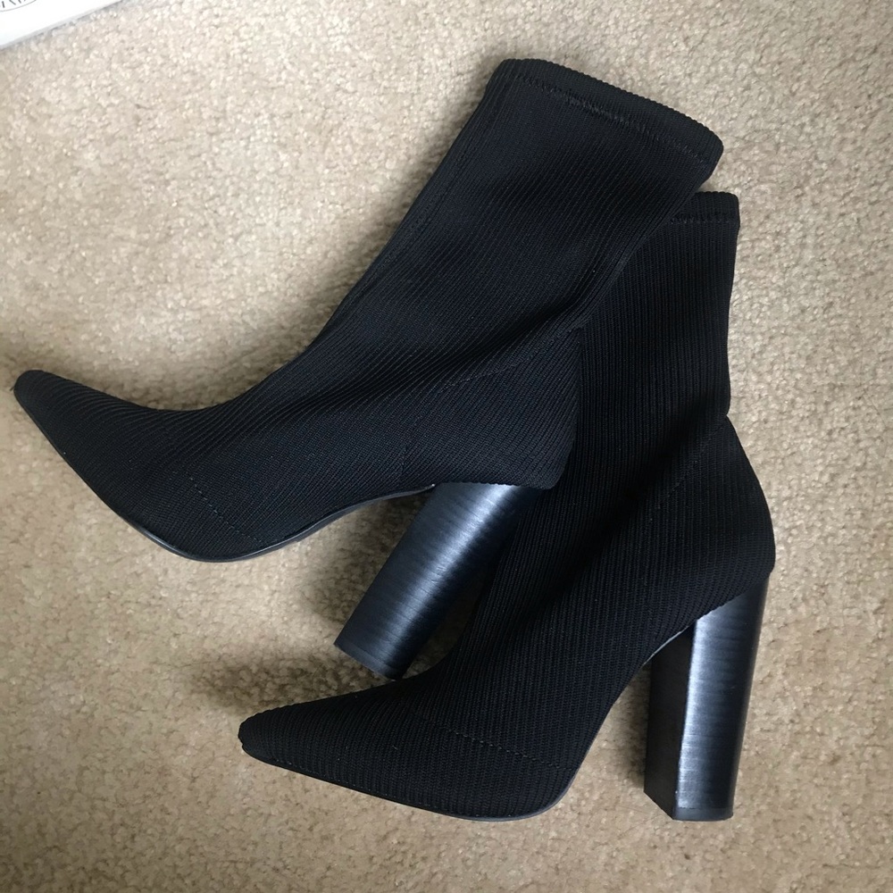 Steve Madden Siena Black Fabric Booties